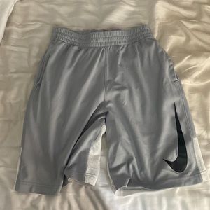 Nike grey and white athletic shorts children size XL